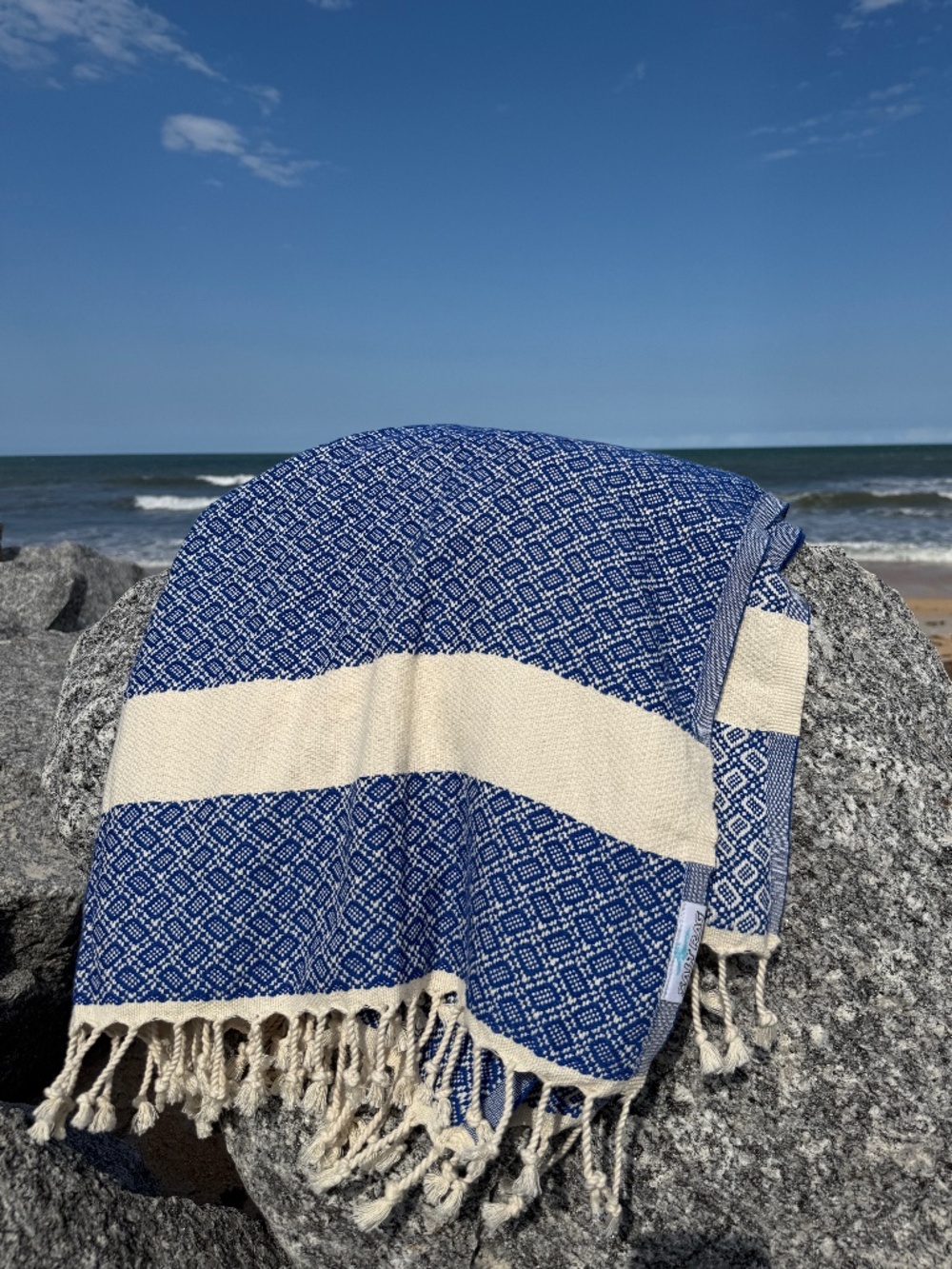 Crab Trap Rag Blue — Salt Rag™ Sand-Resistant Turkish Beach Towel